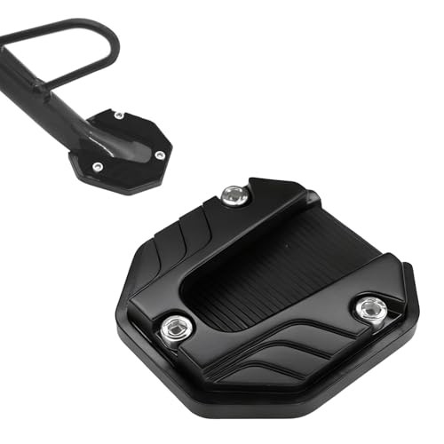 Motorcycle Kickstand Pad, Aluminium Alloy Kickstand Side Stand Extension BLACK