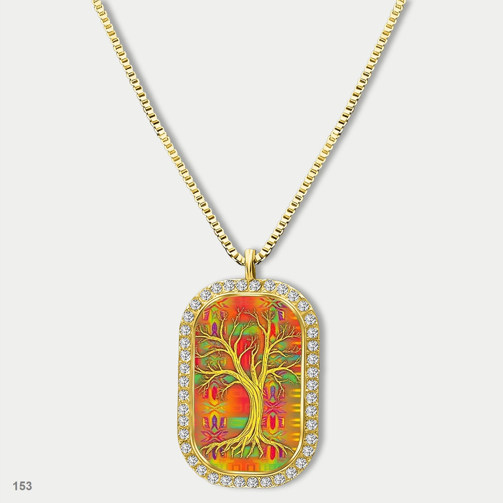 Stunning Colorful Tree of Life Pendant Necklace Chain Photo Dog Tag Chain Gift D