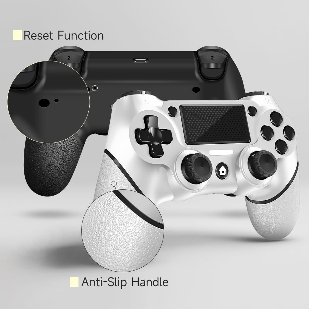 2 Pack For PS4 Controller, Wireless Controller For PS4/Pro/Slim/PC Non-Slip Grip