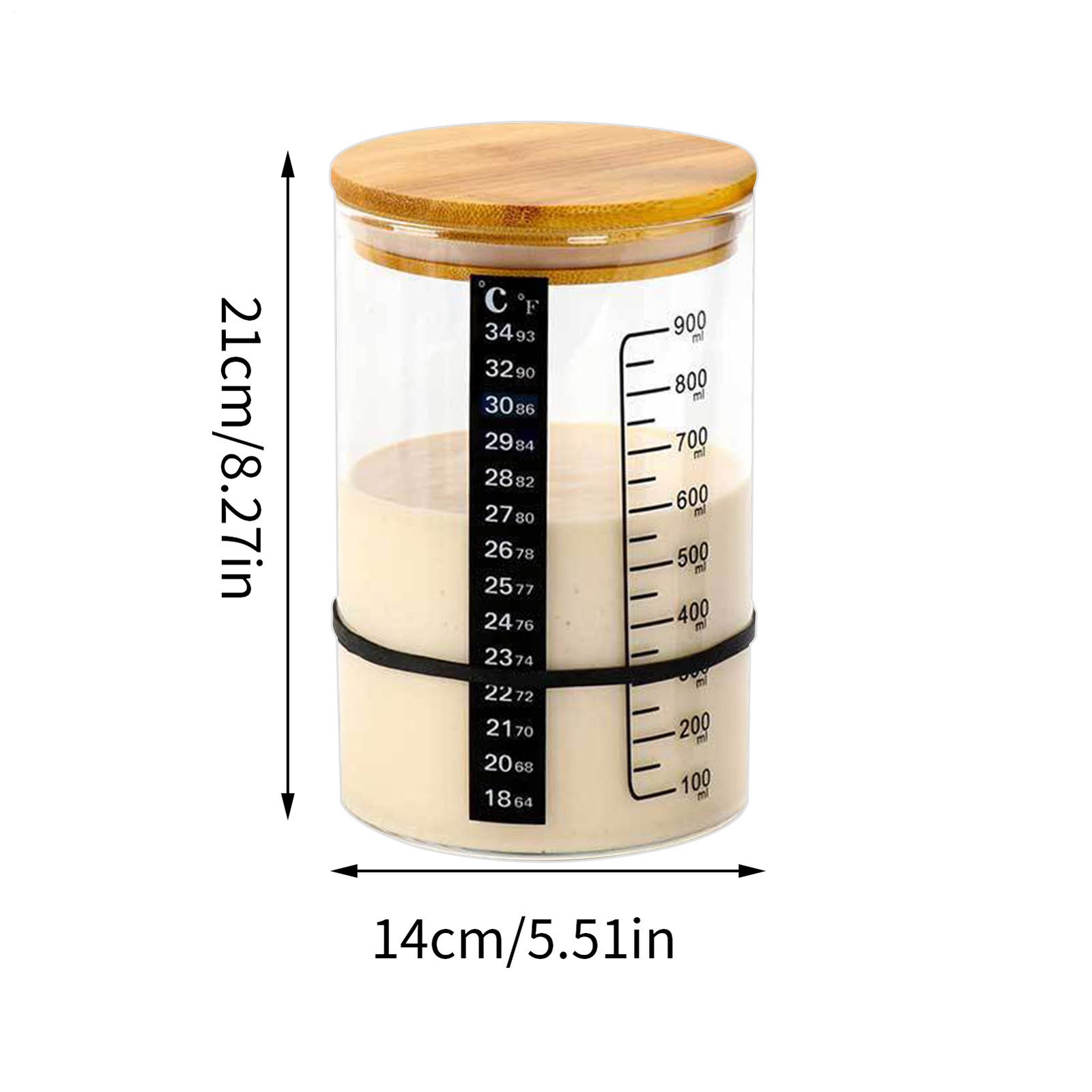 Bread Starter Jar Kitchen Fermentation Glass Set Multifunctional
