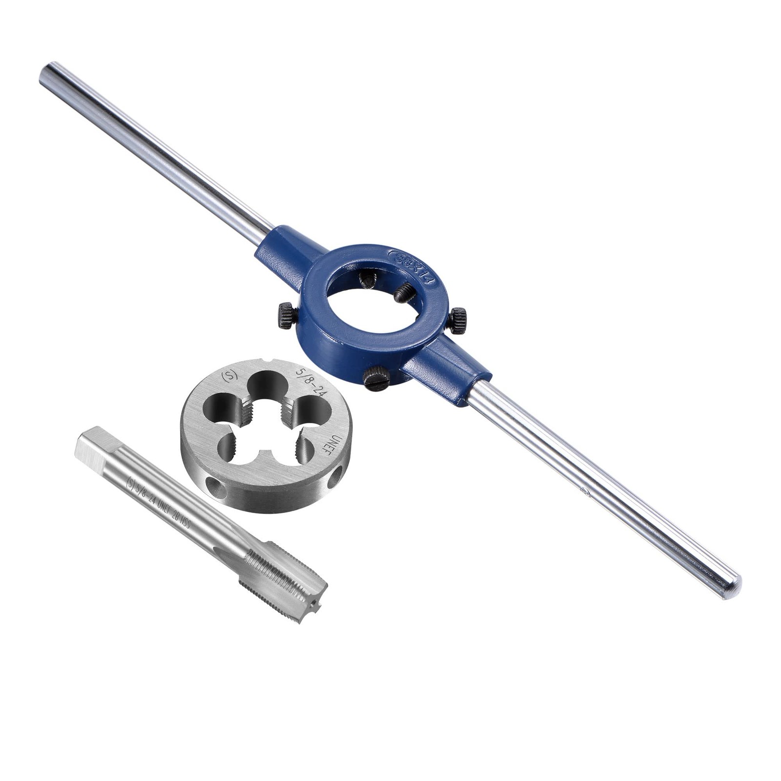 Tap And Die Set Right Hand Threading Tool Metric Round Stock Handle Wrench