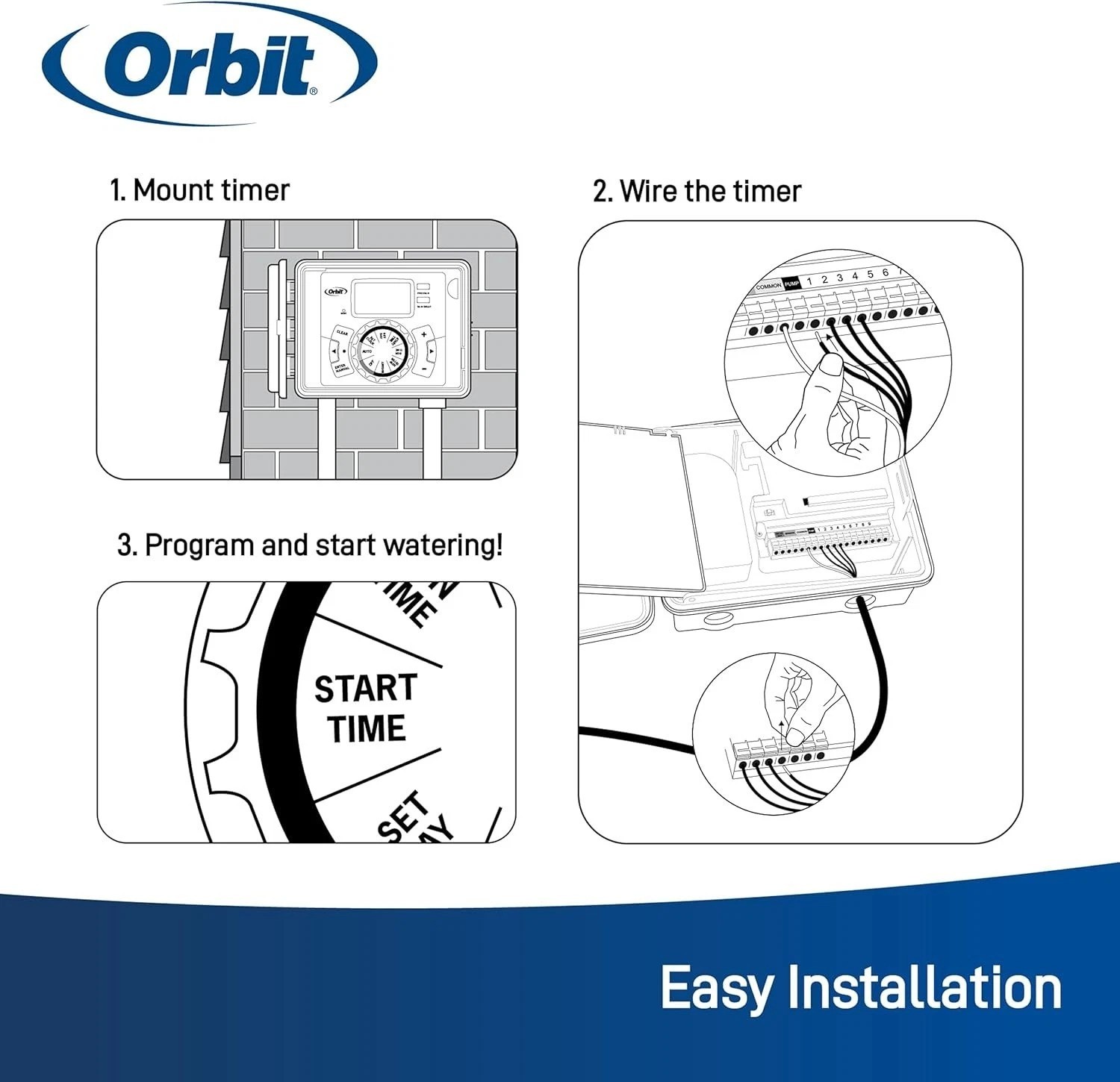 12-Station Outdoor Swing Panel Sprinkler System Timer