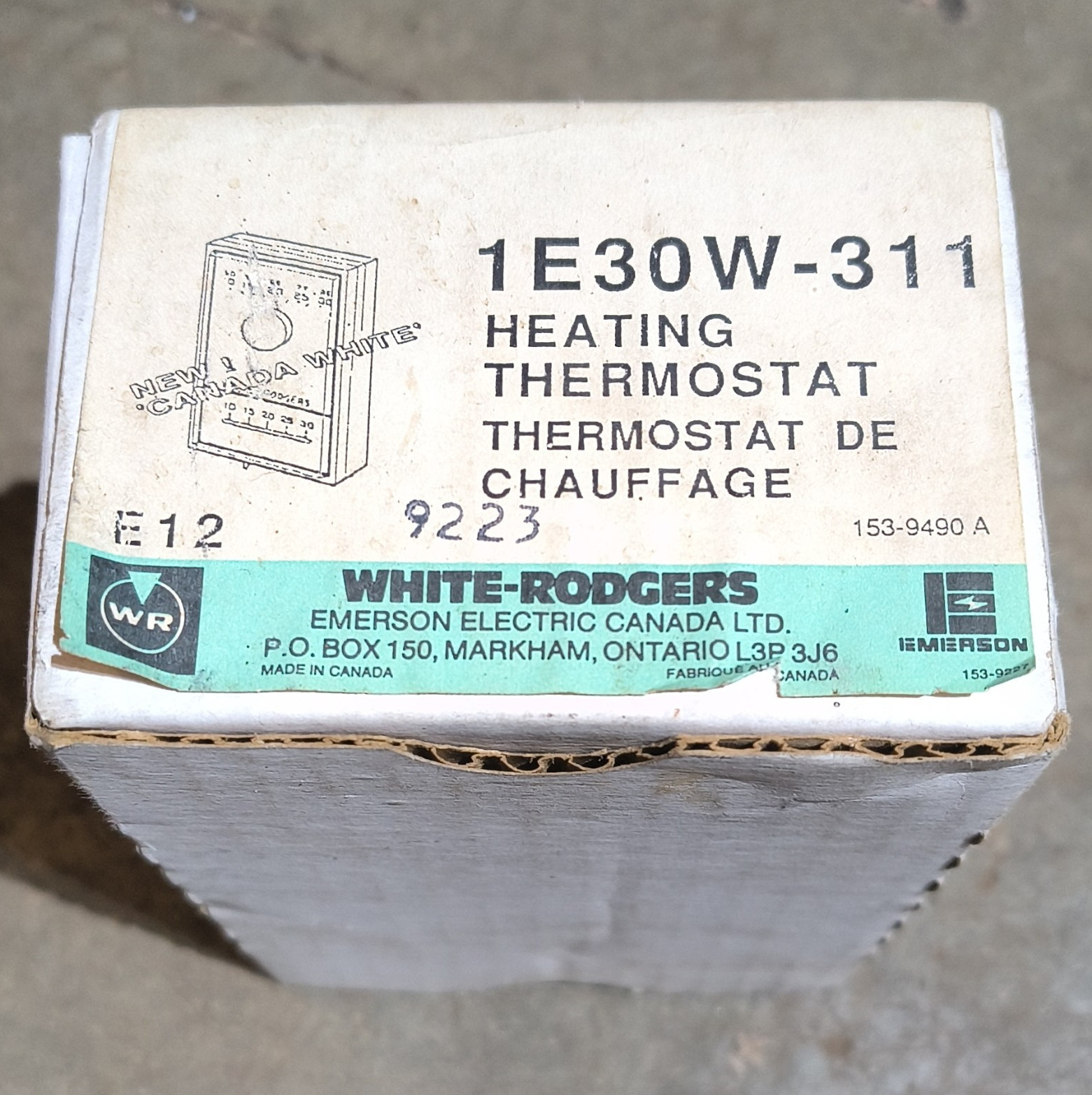 White-Rodgers 1E30W-311 Non-Programmable Heat Thermostat 1 Stage w/ Instructions