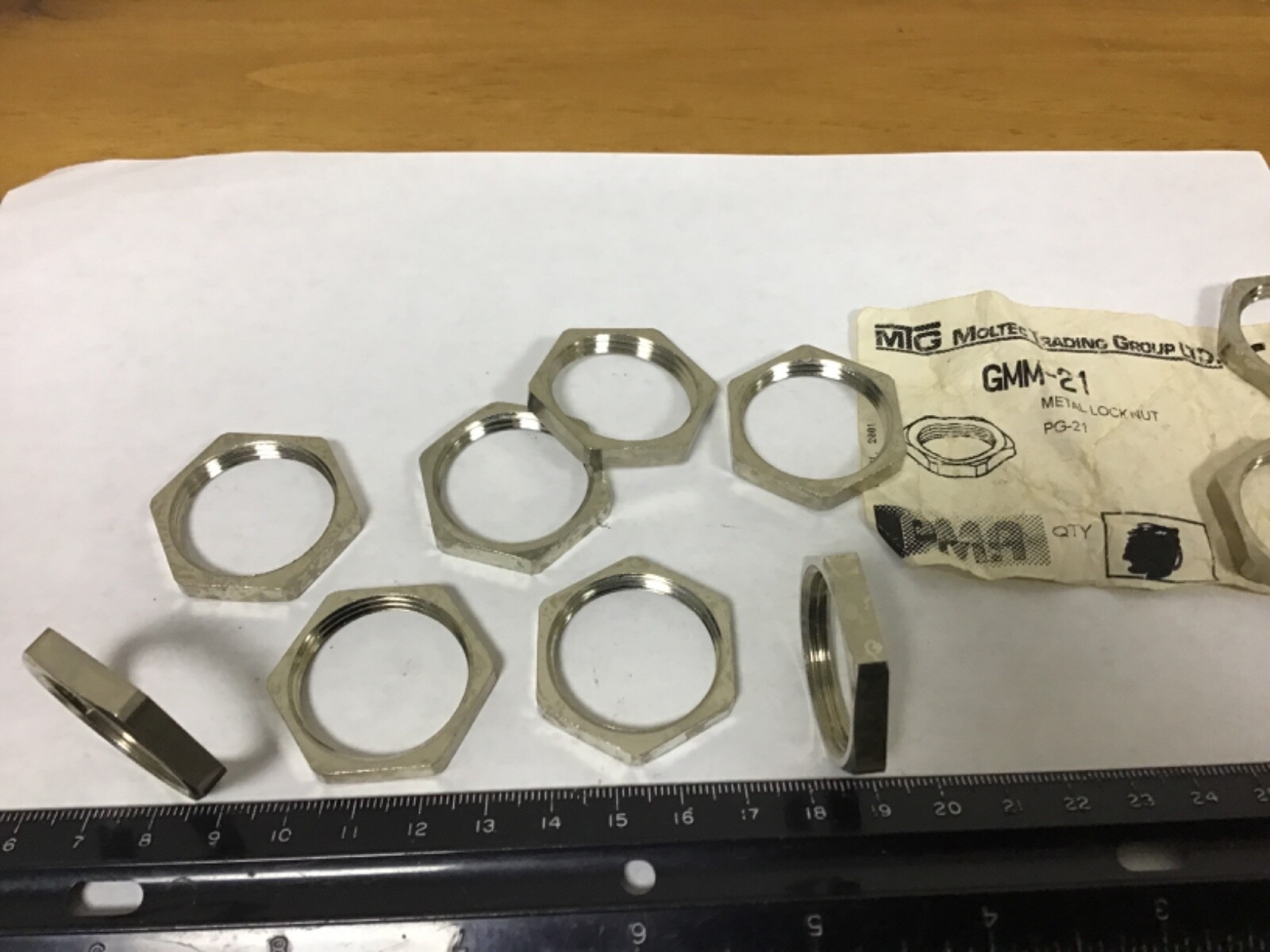 Qty (10) Moltec GMM-21 Locking Hex Nuts - PG Threads