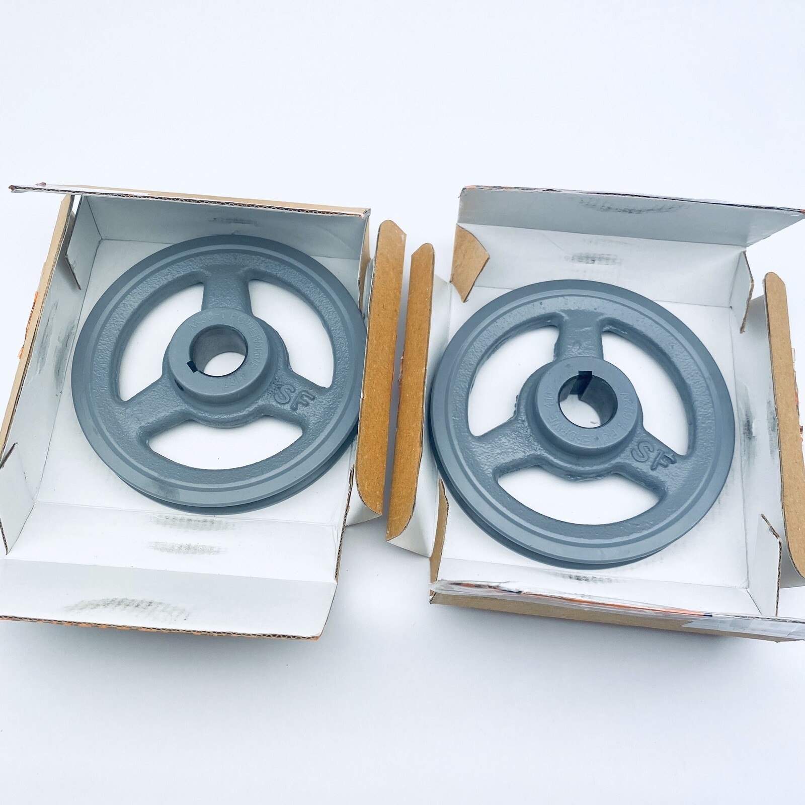 LOT OF 2 POWER DRIVE AK59-1 V-BELT PULLEY, SINGLE GROOVE SHEAVES