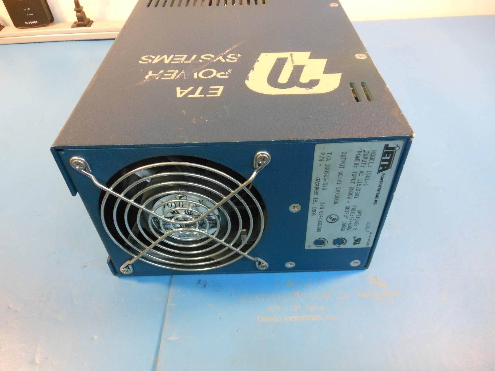 JETA Power Systems  Model 1501-1  I/P AC 115/230v, 47-63HZ  1500W  Power Supply