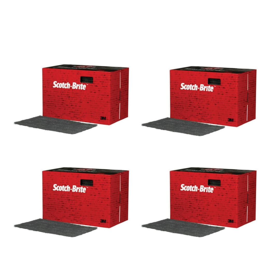 3M ScotchBrite 64660 Scuff Pads UltraFine Gray Hand Sanding Pads 25/Box 4 Pack