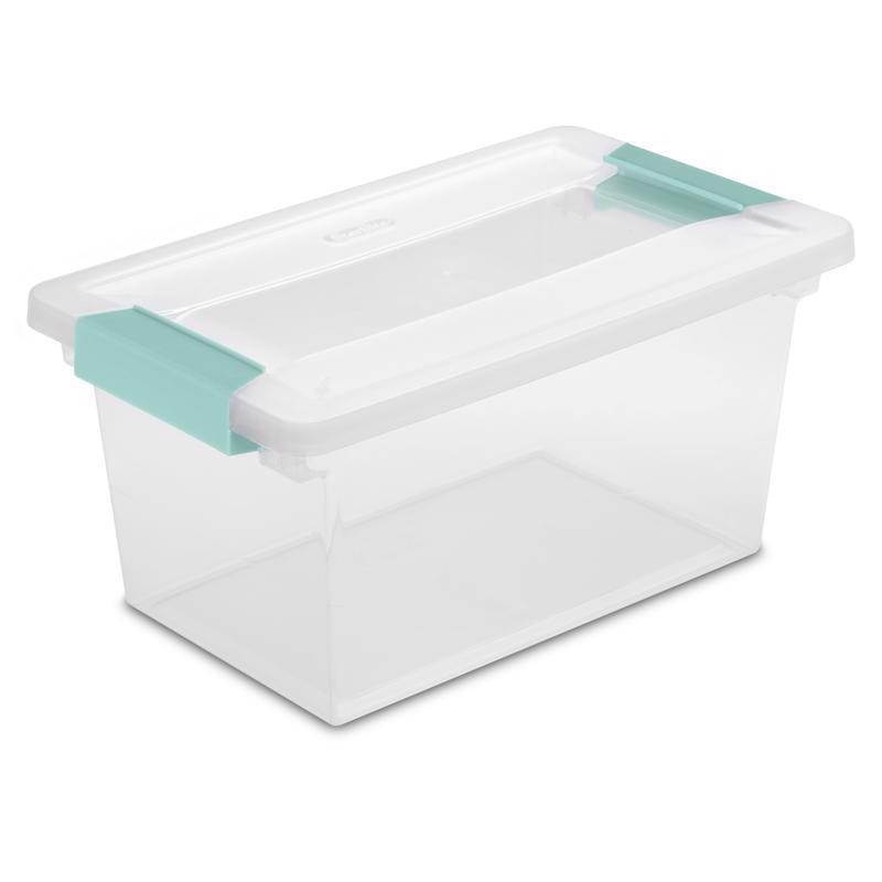 Sterilite 0.9 cu ft Clear Clip Storage Box 5.375 in. H X 6.625 in. W X 11 in. D