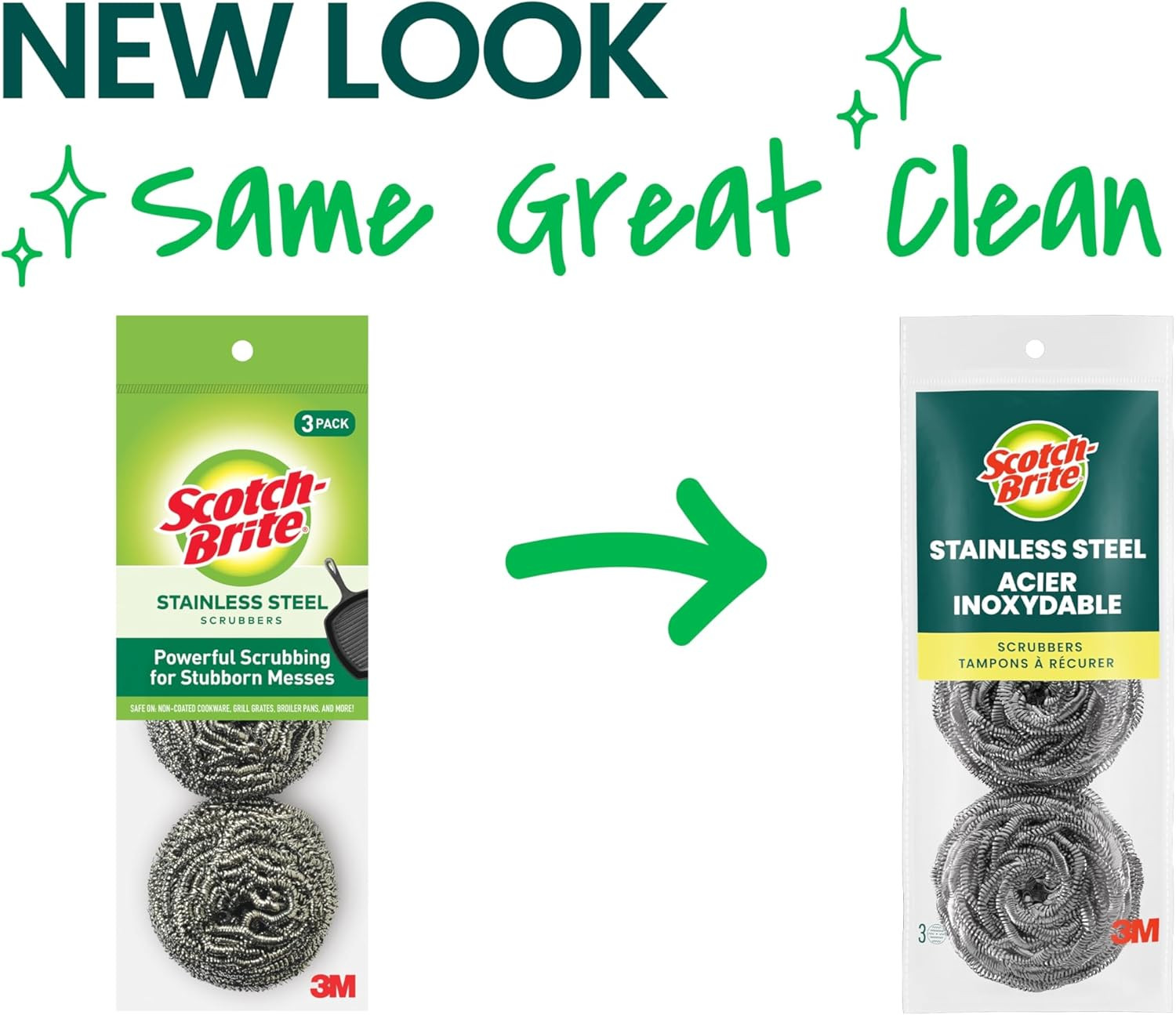Stainless Steel Scrubbers, Scouring Pads for Cleaning Tough Baked-On Messes, Met