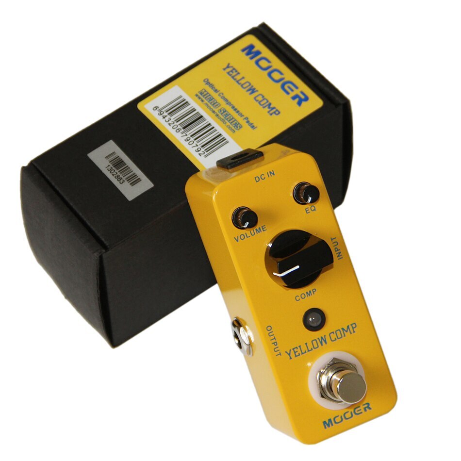 True Bypass Yellow Compression Guitar Effects Pedal Mini Full Metal Case
