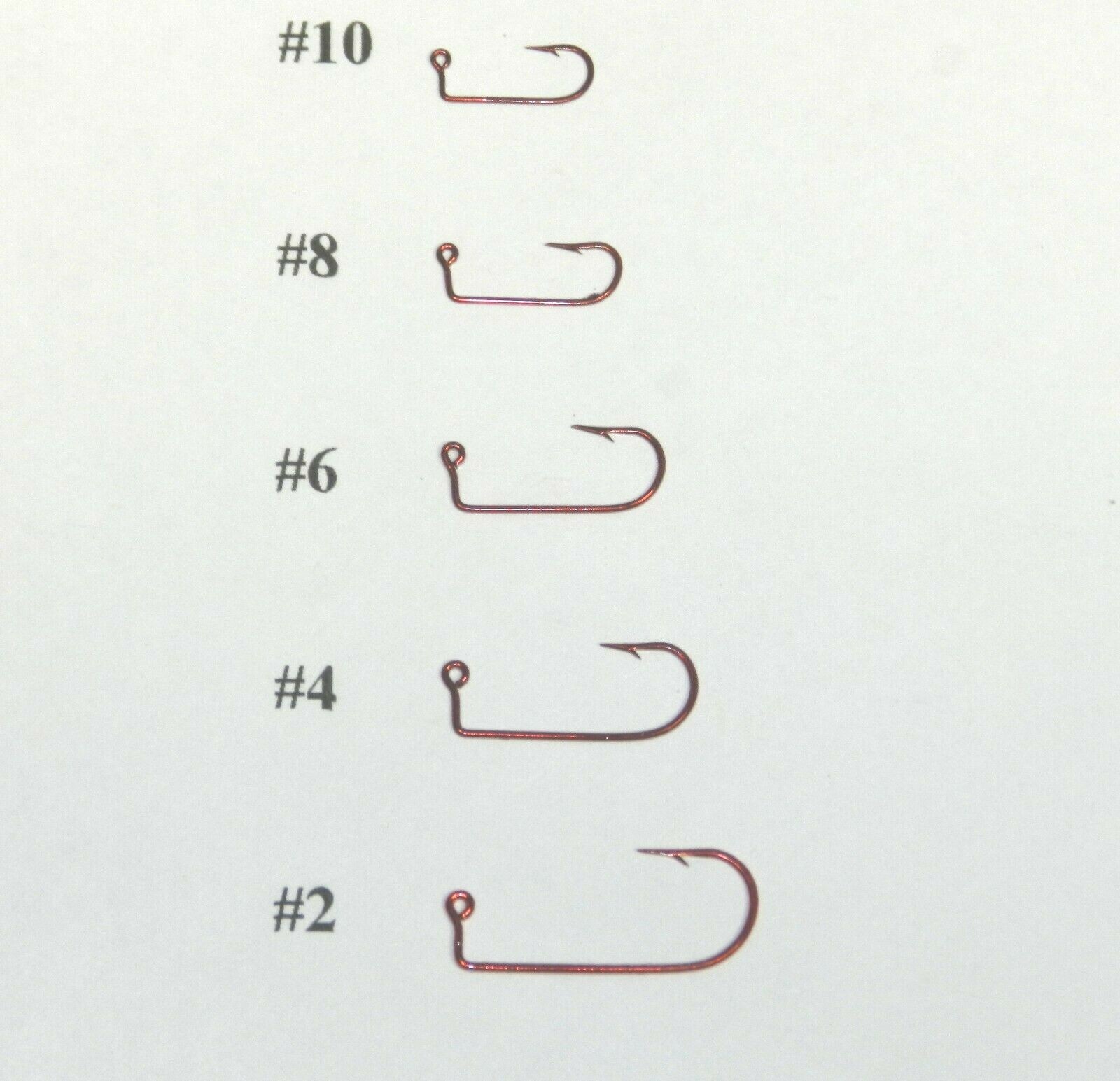 100 Eagle Claw 570R RED 90 DEGREE ABERDEEN ROUND BEND Jig Hooks