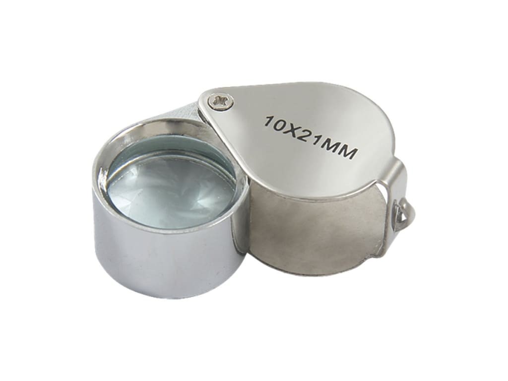 Techni-Pro MGF-107 - Handheld Magnifier, Loupe, 10 x 21mm, Chrome Plated Case,