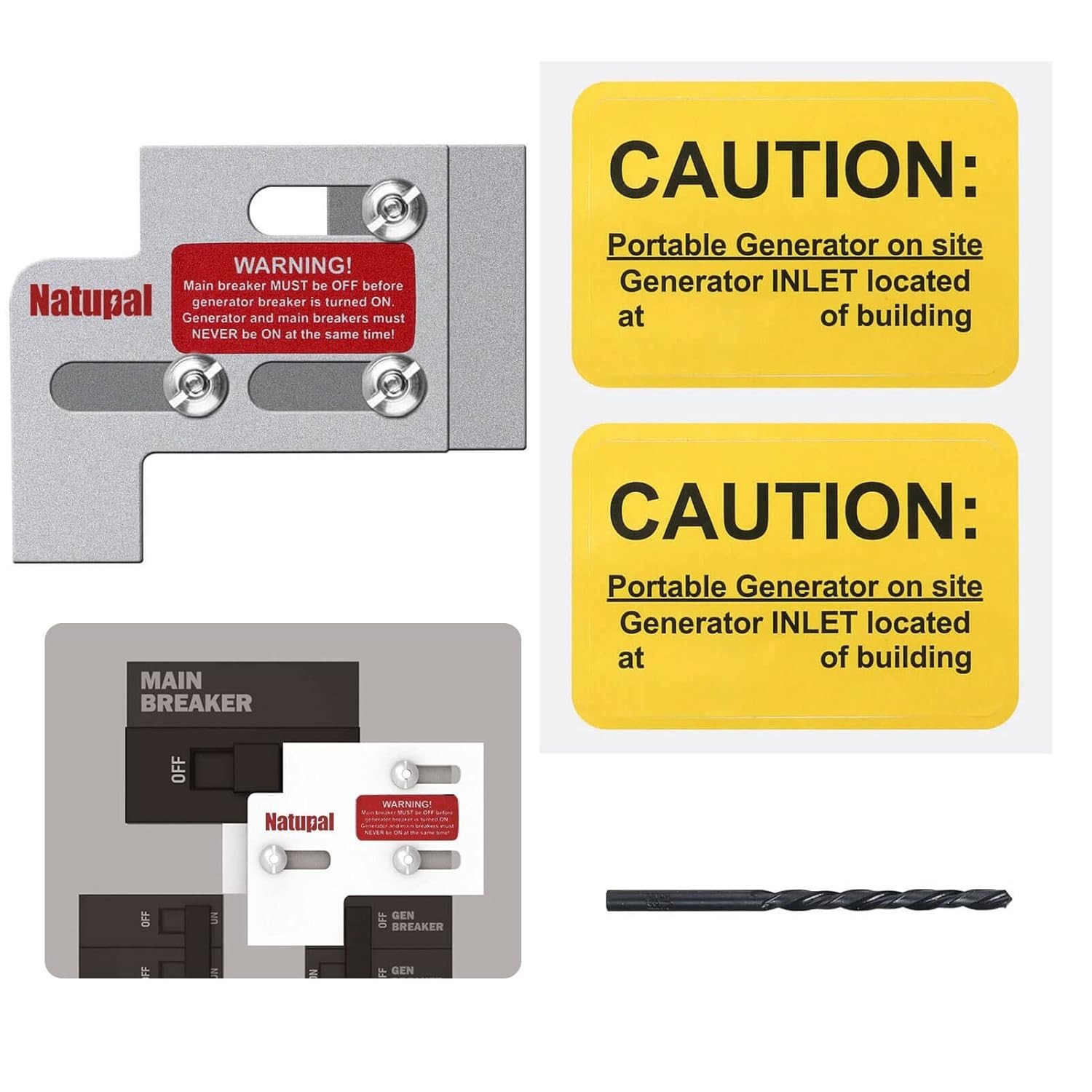 Generator Interlock Kit for Square D QO or Homeline 100 or 125 Amp Panels, 3/...