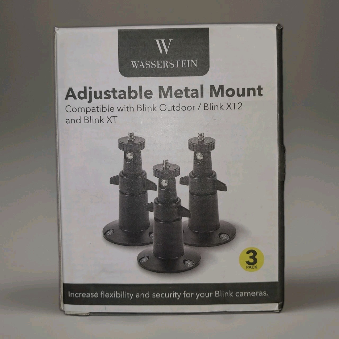 Wasserstein Adjustable Metal Mount Black Bracket for Blink Outdoor/XT2/XT 3-Pack