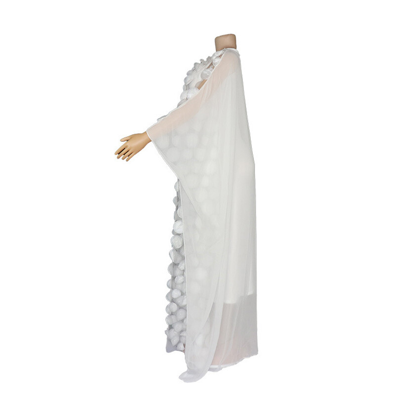 African Dashiki Women Evening Party Maxi Dress+Vest Sequins One Size Kaftan Gown