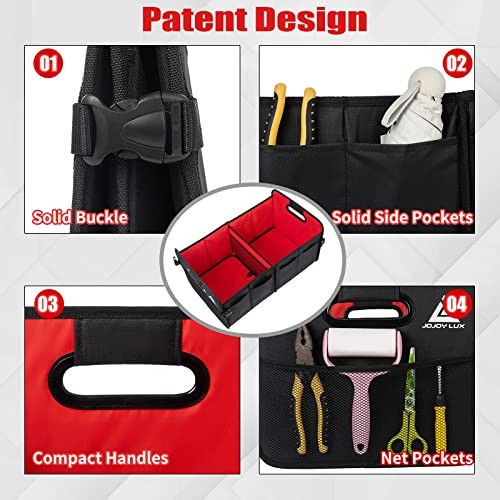 Car Trunk Organizer with Multi Compartments - Automotive Collapsible Cargo