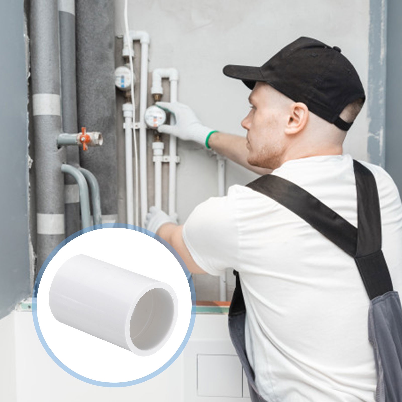 20 Pcs PVC Pipe Fitting 1/2 Inch Coupling Adapter (Socket x Socket), White