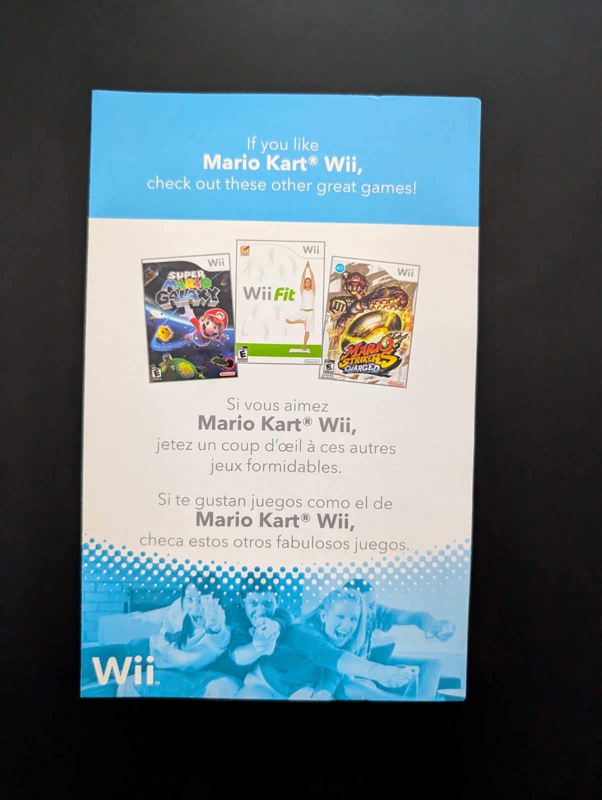 Mario Kart Wii Nintendo Wii CASE MANUAL INSERTS ONLY Authentic Guaranteed