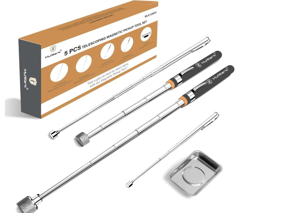 Mulwark 5pcs Telescoping Magnetic Pickup Tool with Strong Pull Force Small