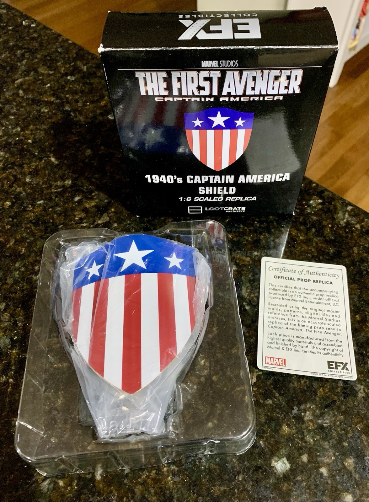 🇺🇸 Captain America First Avenger 1940 Shield 1:6 Scale Metal Replica LootCrate
