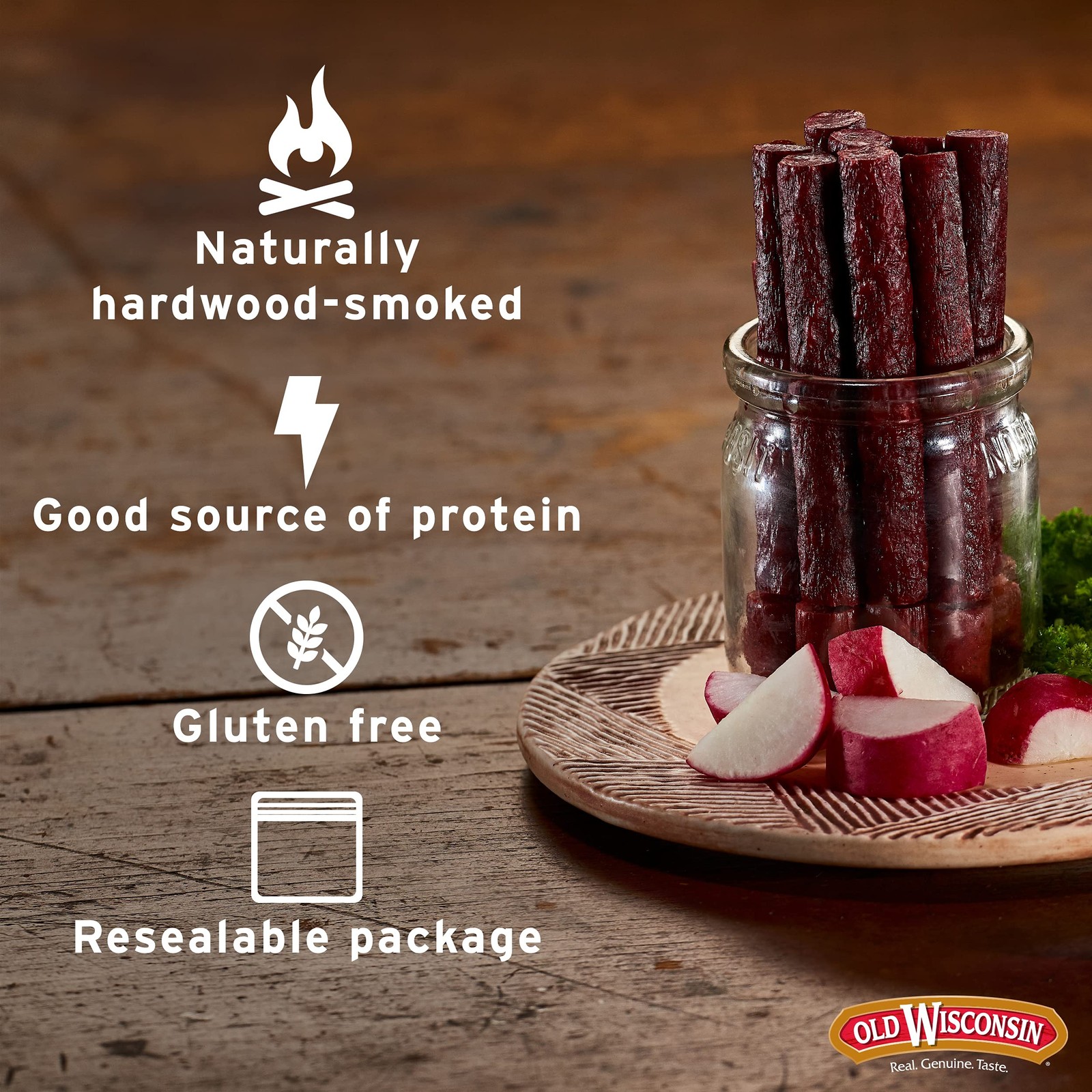 Old Wisconsin Turkey Sausage Snack Sticks, Naturally Smoked, Ready to Eat