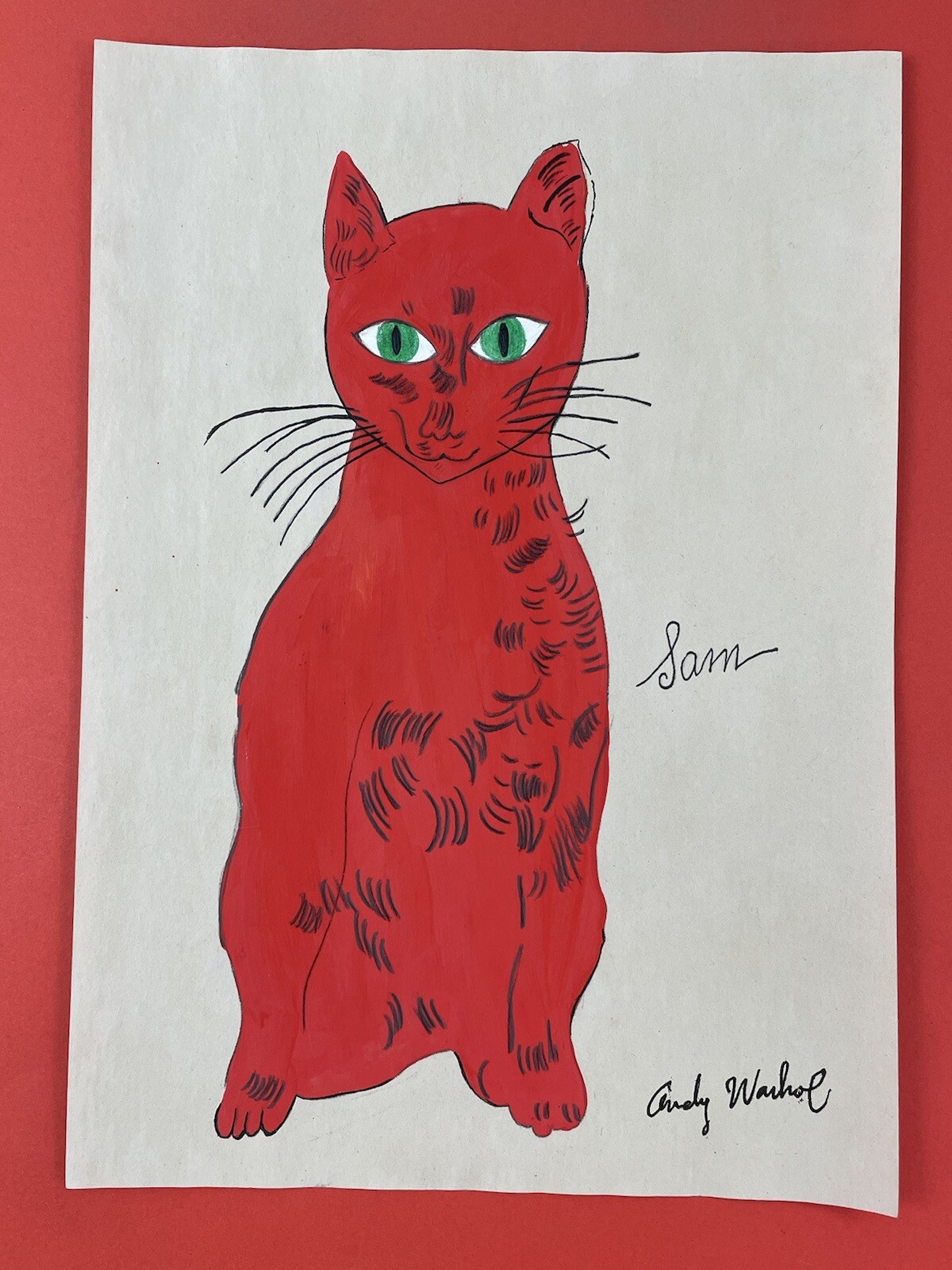 Andy warhol Drawing on paper (Handmade) signed and stamped