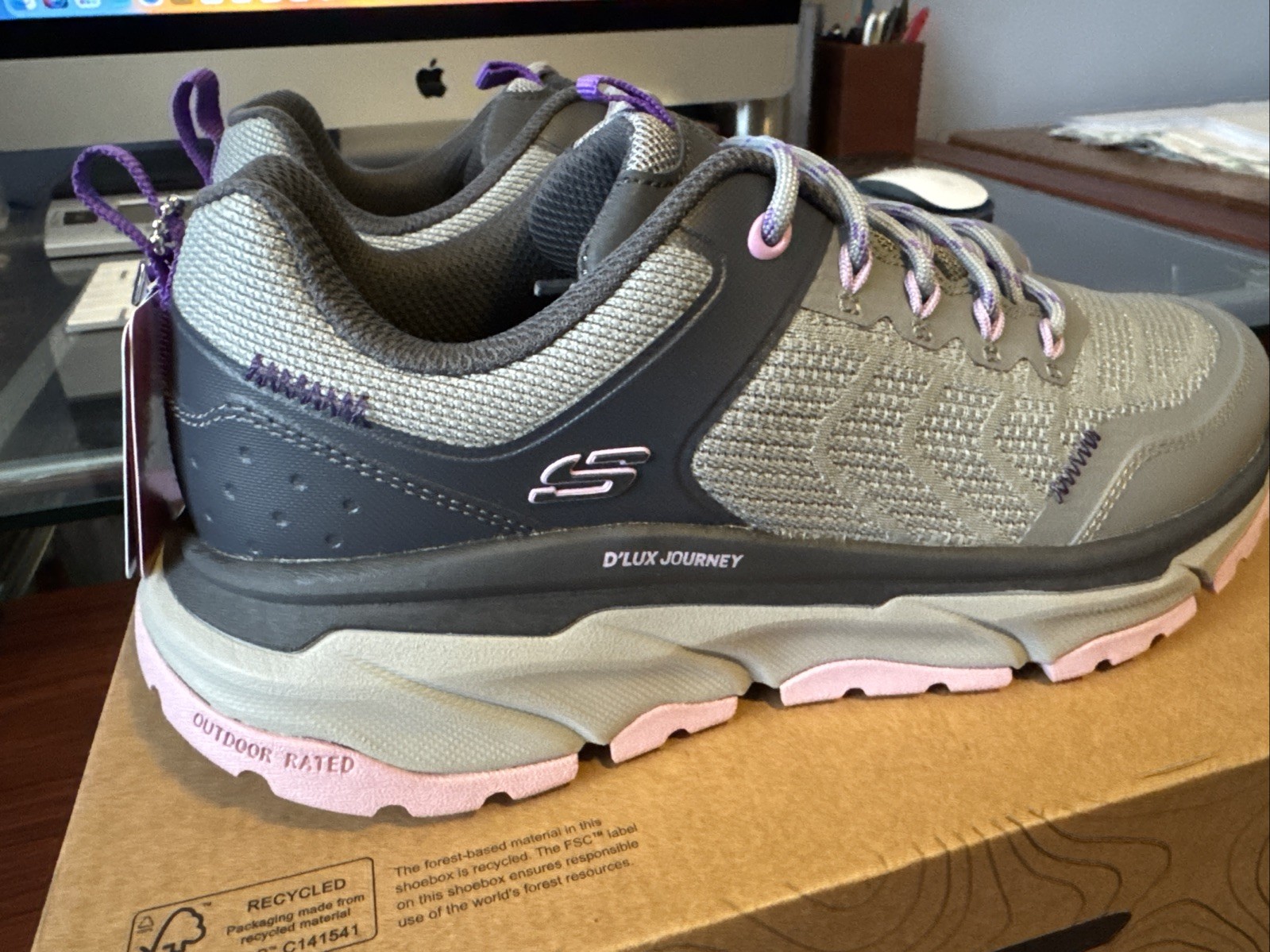 Skechers Women's D'Lux Journey Marigold Charcoal/Purple Shoes (180167/CCPR)
