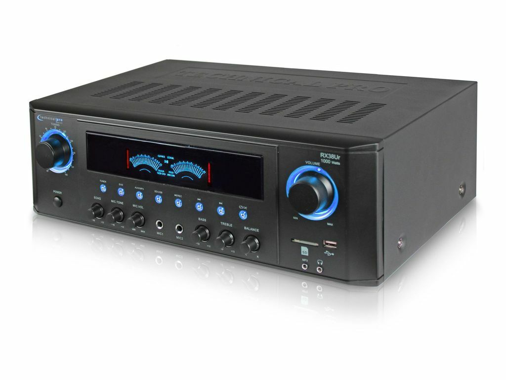 Technical Pro RX38URBT 1000W Pro Receiver wUSB & SD Card Inputs Scratch & Dent