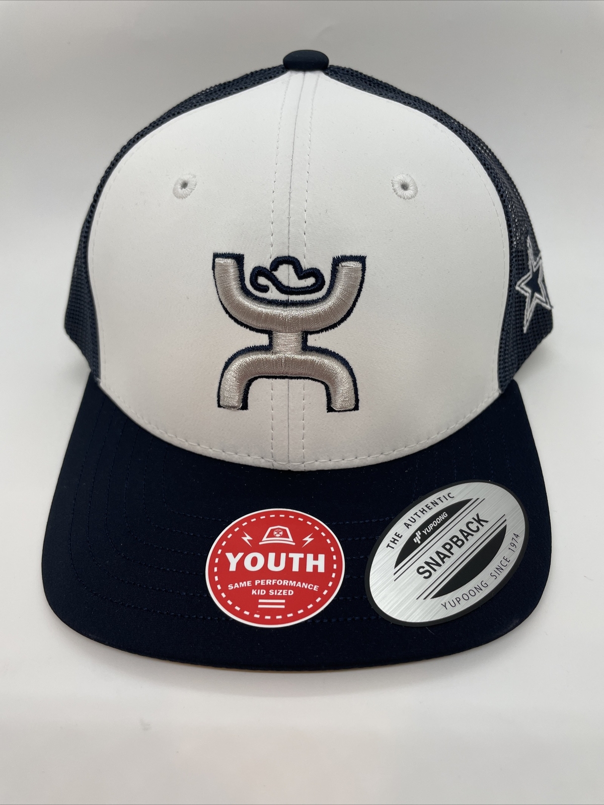 Hooey Dallas Cowboys Football Team Youth Hat White Navy Mesh 7003T-WHNV-Y