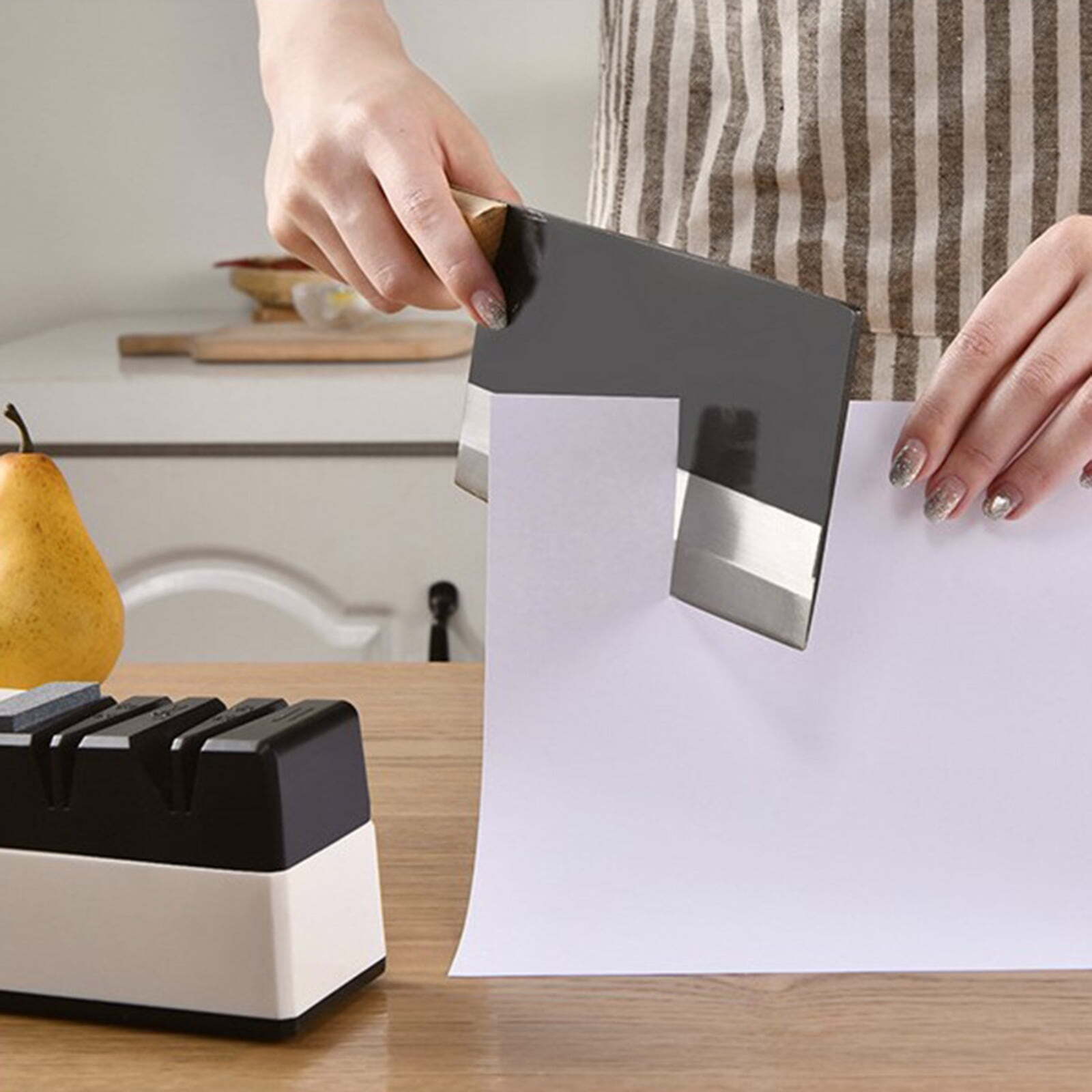 USB Electric Knife Sharpener 3 Stage Kitchen Sharpening Stone Grinder Scissors