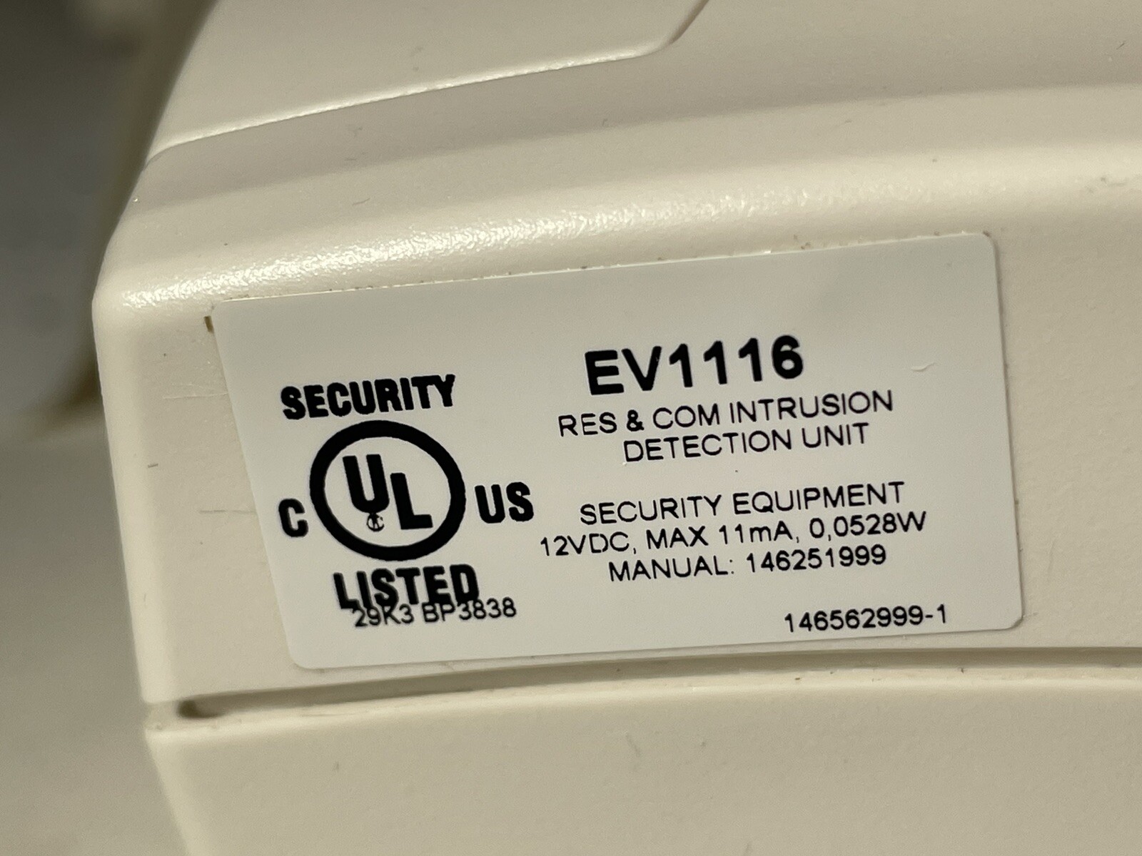 Interlogix Aritech PIR Motion Sensor EV1116 NOS NOB AS IS