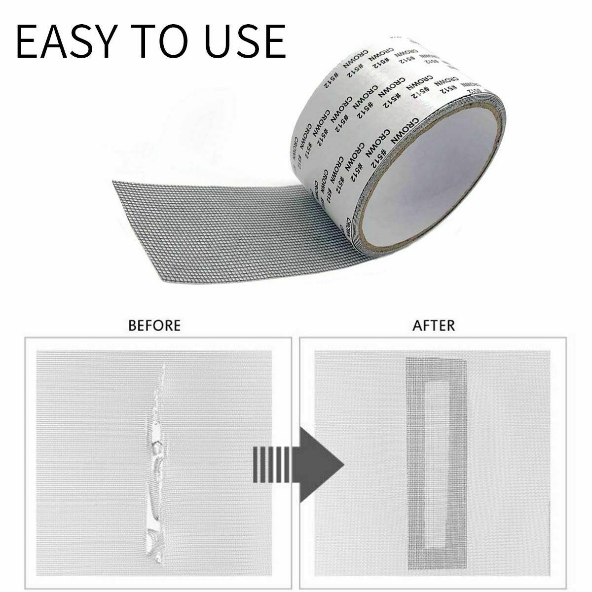 Screen Patch Repair Kit Window Repair Tape Fiberglass Covering Mesh Tool 5*200cm