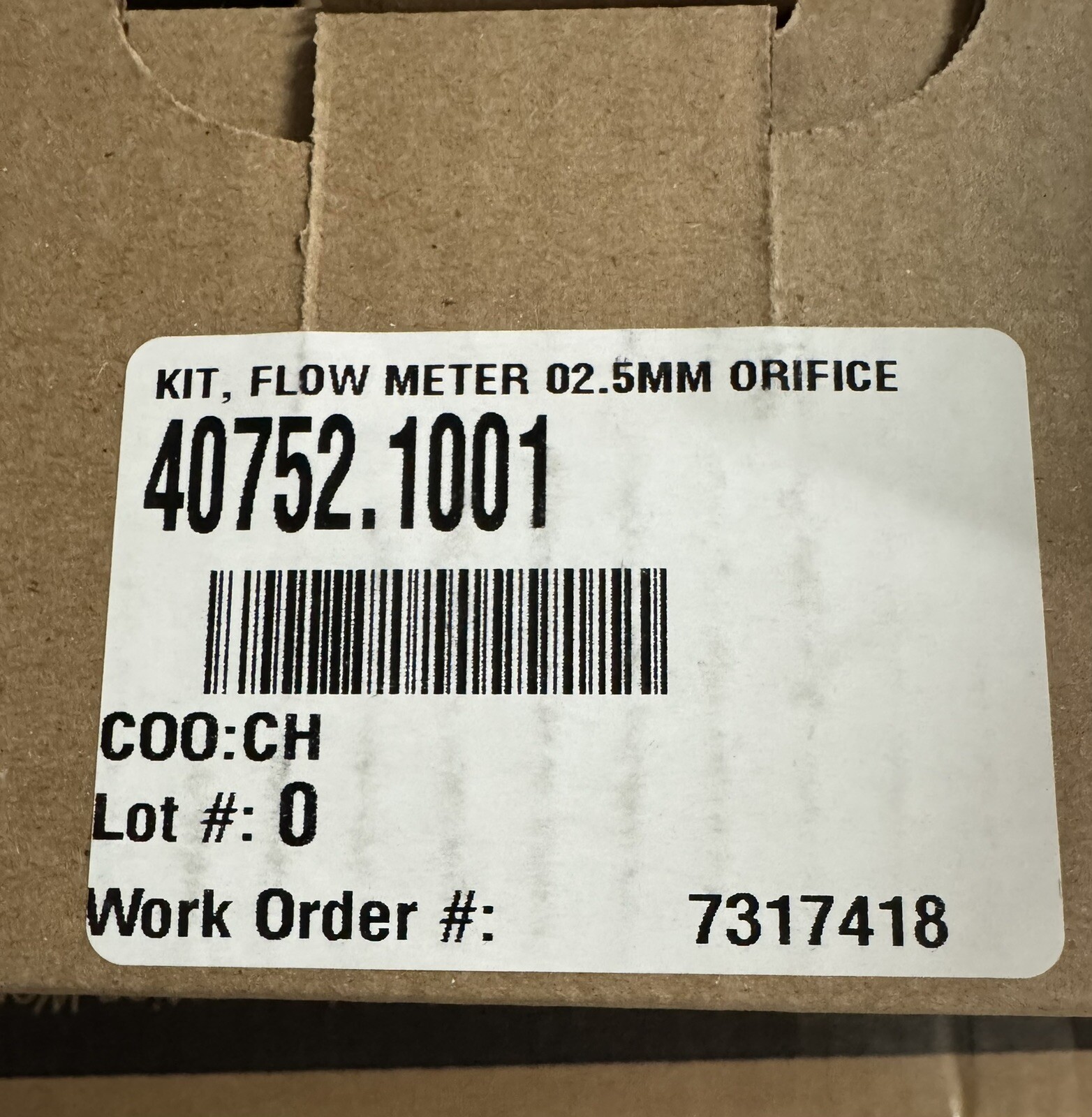 BUNN 40752.1001 FLOW METER KIT 02.5Mm ORIFICE..GENUINE OEM…NEW