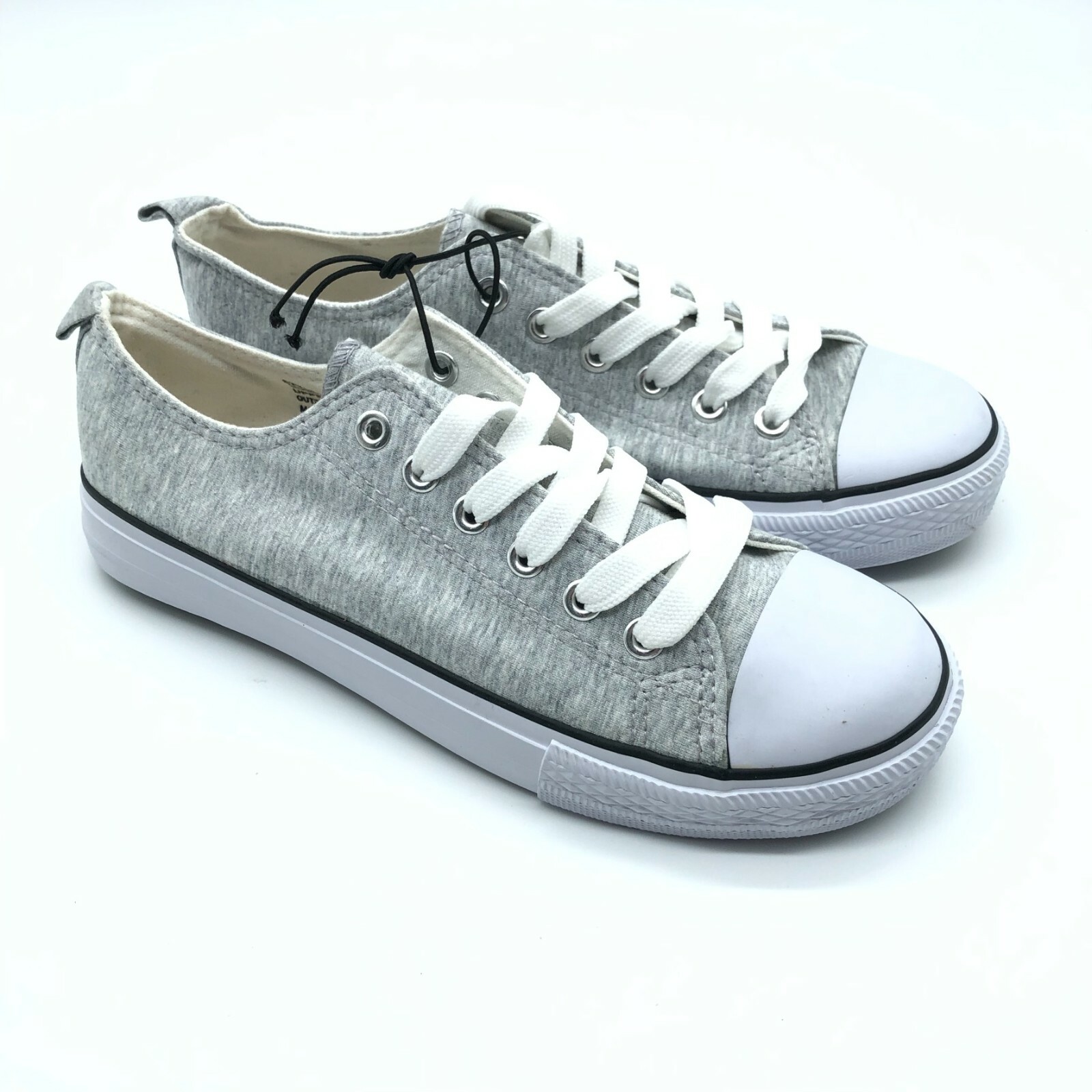 Twisted Womens Low Top Fabric Sneakers Lace Up Heathered Gray White Size 7