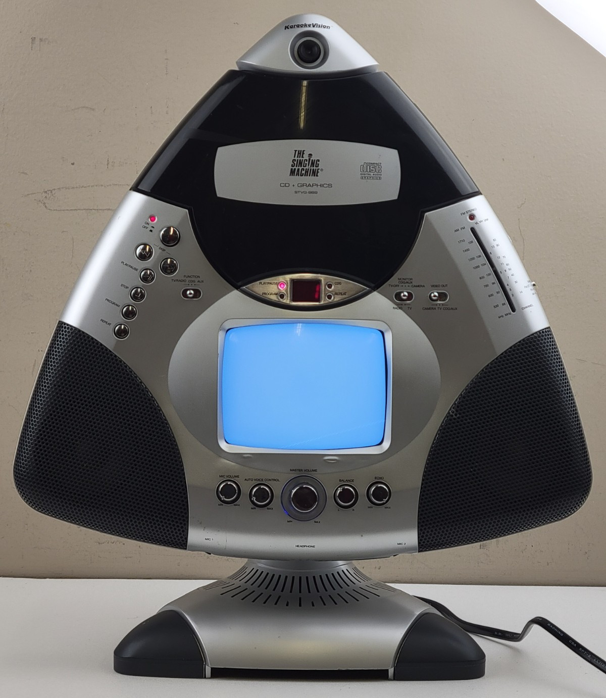 The Singing Machine STVG-989 CD Player + Graphic Karaoke System - WORKS!