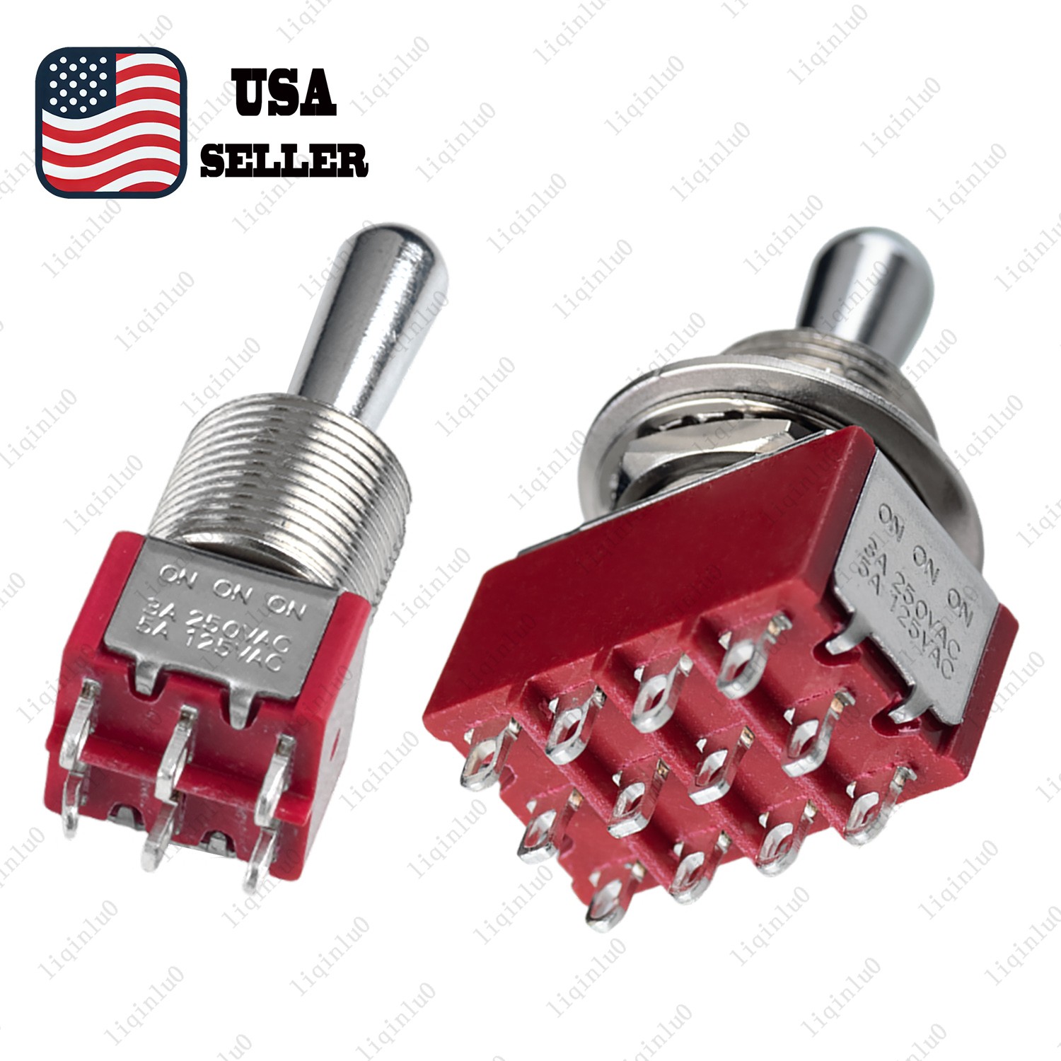 Guitar/AMP Fat Bat Toggle Switch DPDT 6 Pins OR 12 pins 3-Way ON ON ON Sealed
