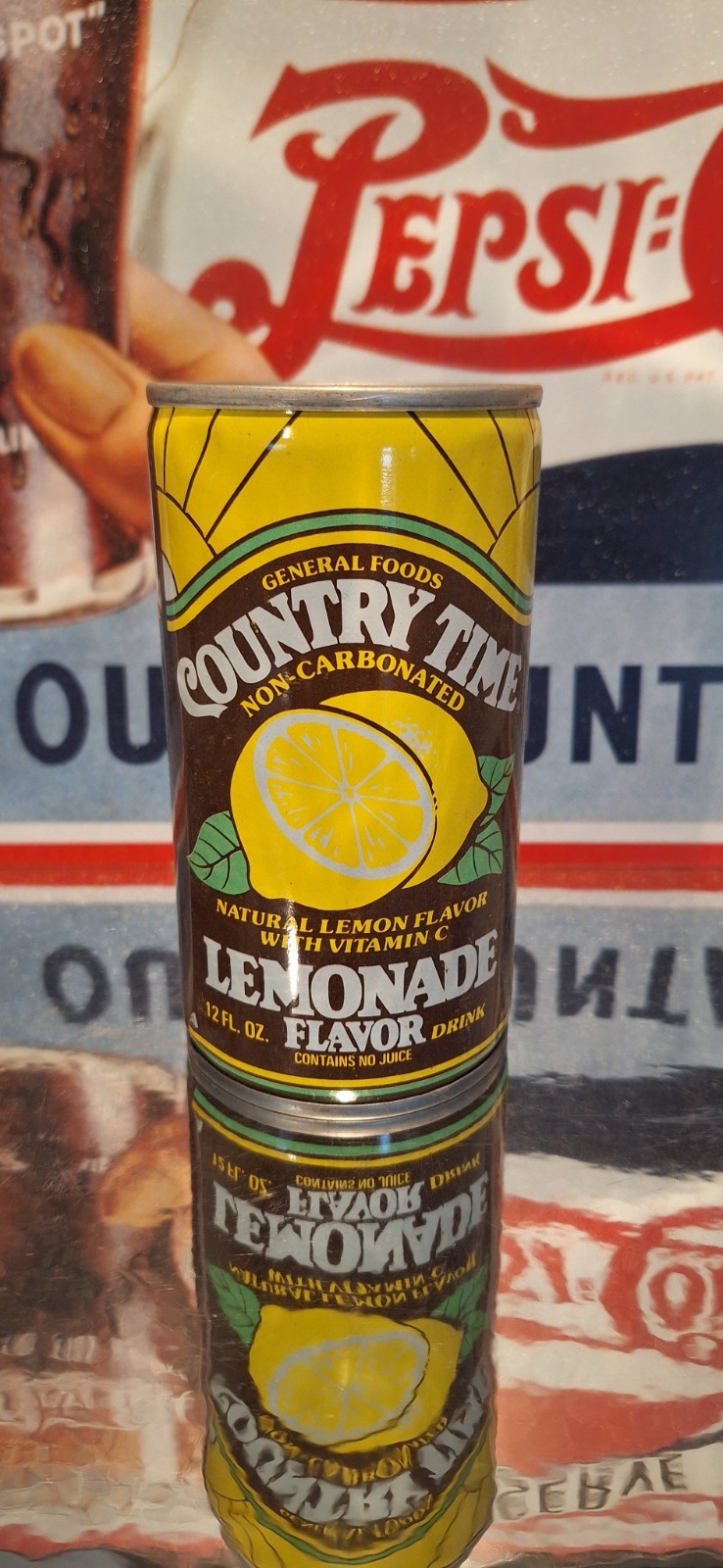 🍺Pull Tab Country time Lemonade Soda Pop Can Advertising Prop Empty 70's 80's