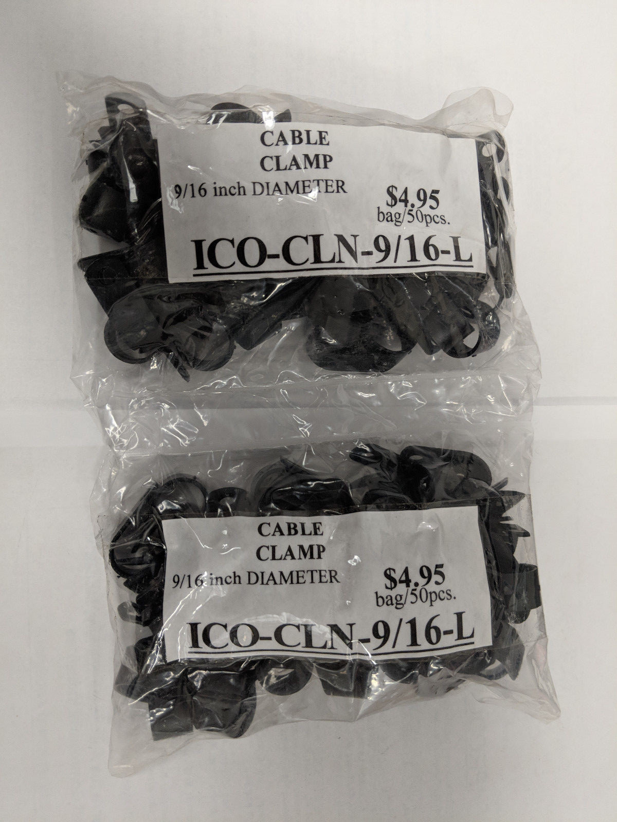 ICO-CLN-9/16-L CABLE CLAMPS 9/16IN WIRE ELECTRICAL 100 PCS PACK