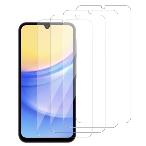 4 Pack Glass Screen Protector Compatible for Samsung /A15 4G 6.5 Galaxy A15 5G