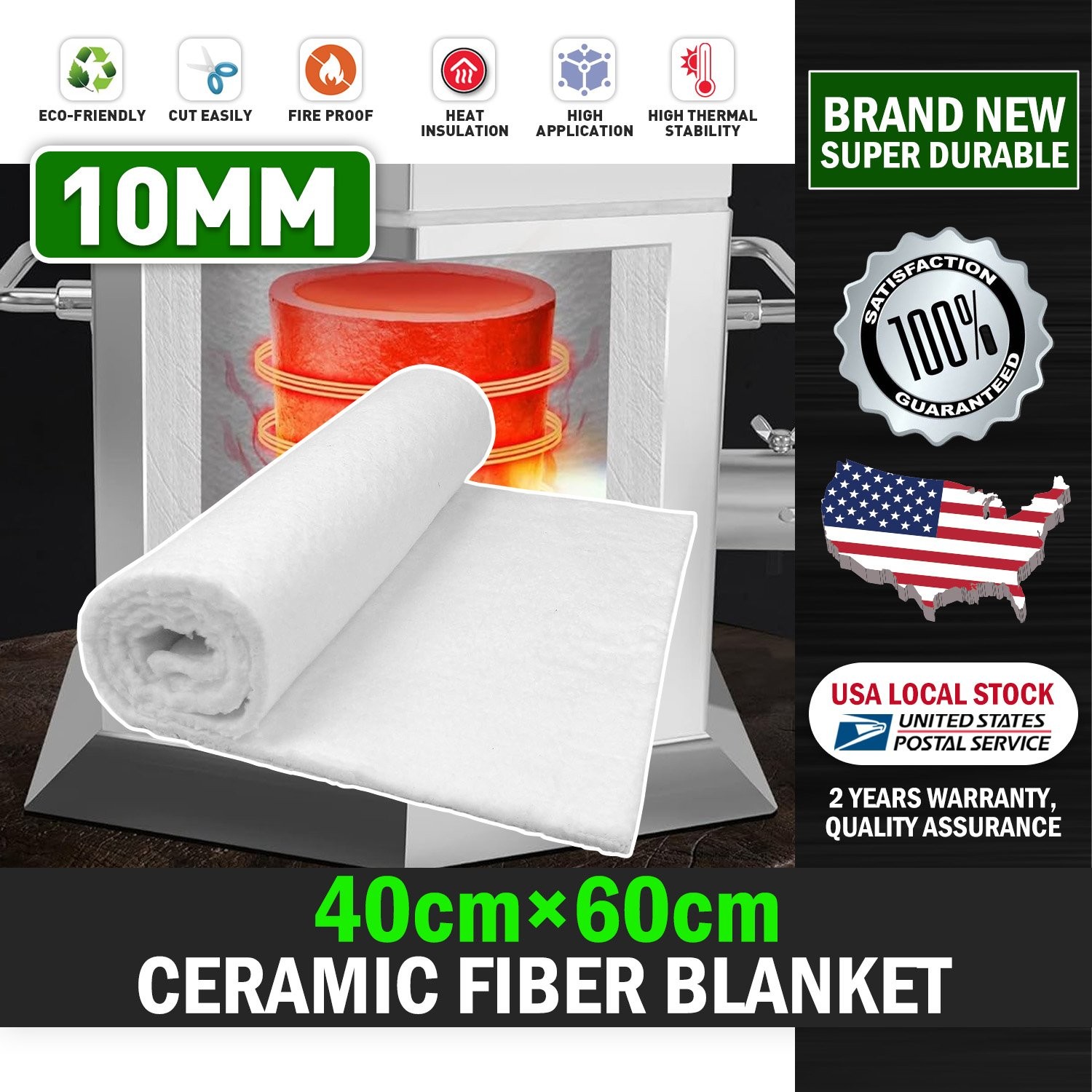 High Temperature Ceramic Fiber Alternative Blanket Insulation Fireproof Mat Pad