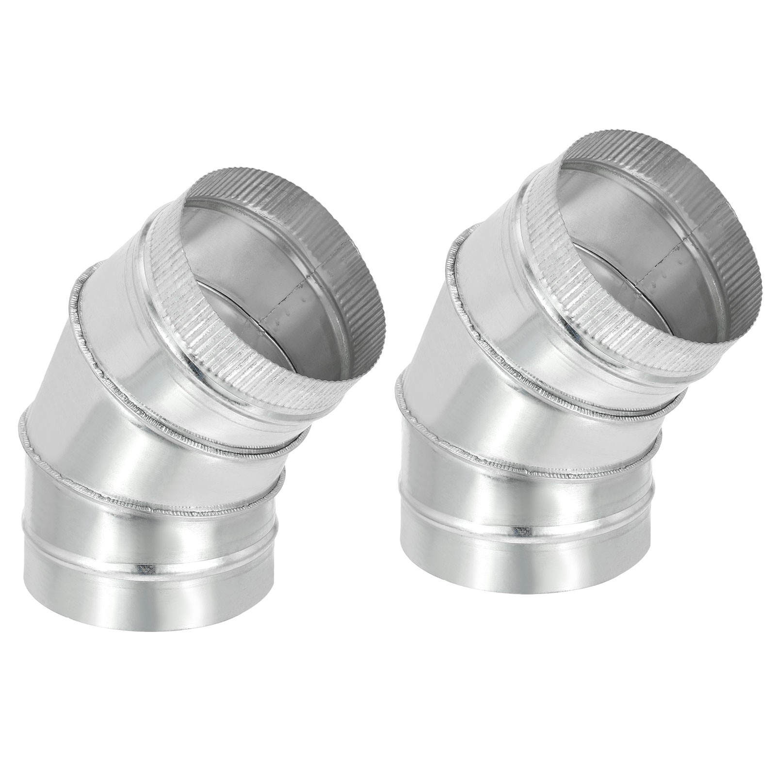 2 Pack 6" OD Elbow 45 Degree Duct Pipe Connector HVAC Ventilation Flue Tube