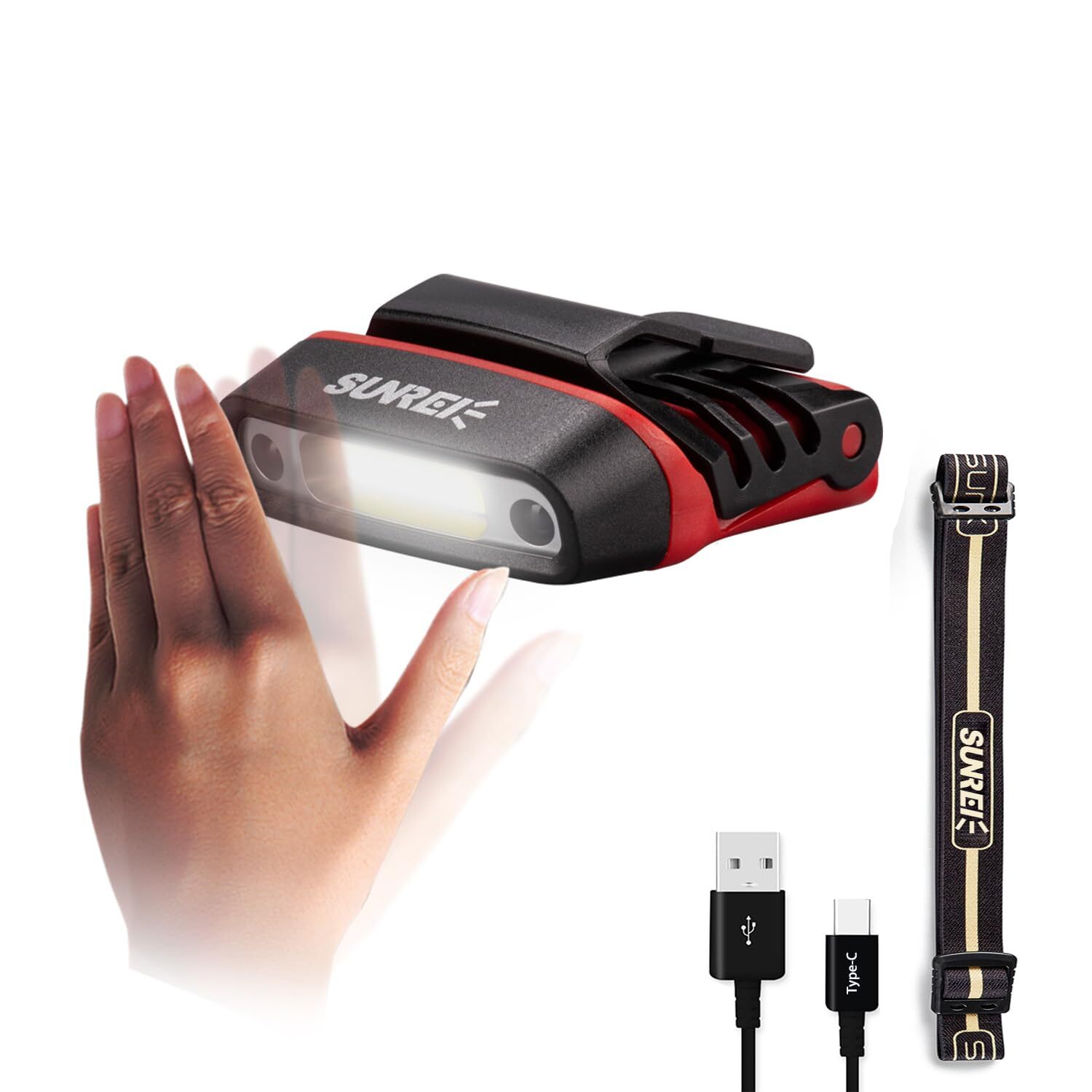 Rechargeable Motion Sensor Clip On Led Hat Light With 150 Lumen & 600 Mah Headla