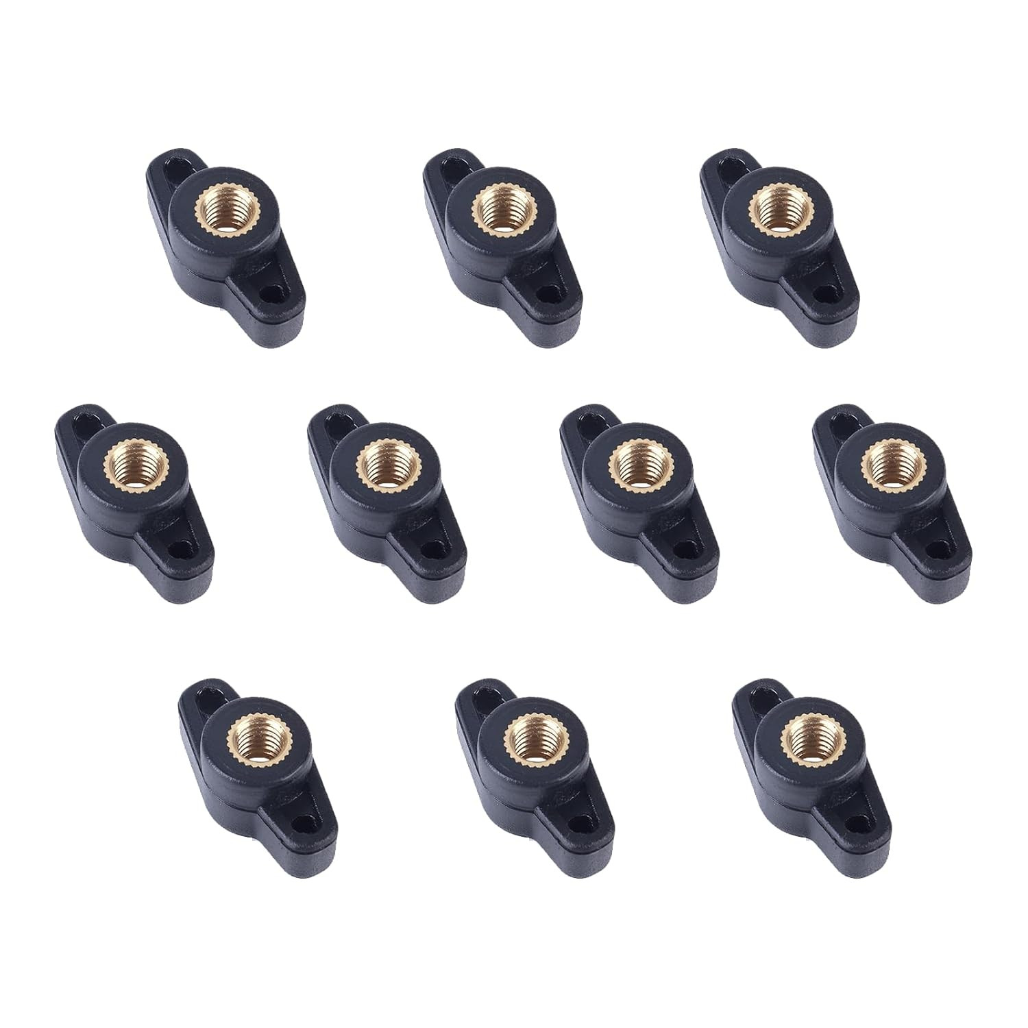 10PCS 1/4" Wing Knobs through Hole T Knobs Hand Screw Nut T-Plastic Handle Nut,T