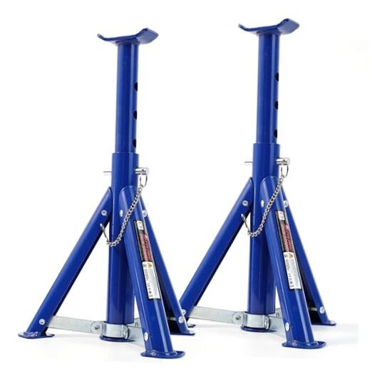 2Pcs Car Jack Stand Axle 3Ton Adjustable Steel Folding Pipe jackstands Blue