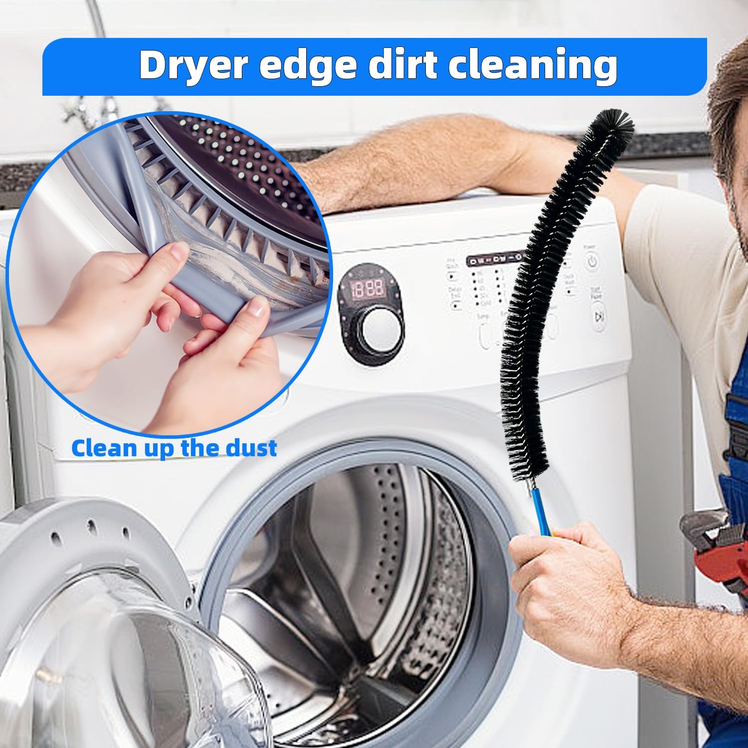 Flexible Cleaning Tool,Bendable Sewer Drain Brush, Long Pipe Cleaner Black