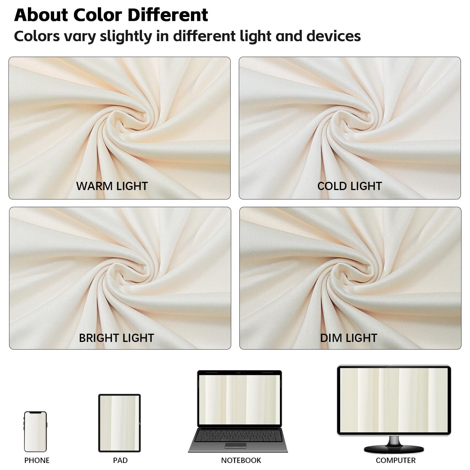 Esgotbme 10X10Ft Wrinkle Ivory Backdrop Curtain For Parties Soft Fabric Drapes