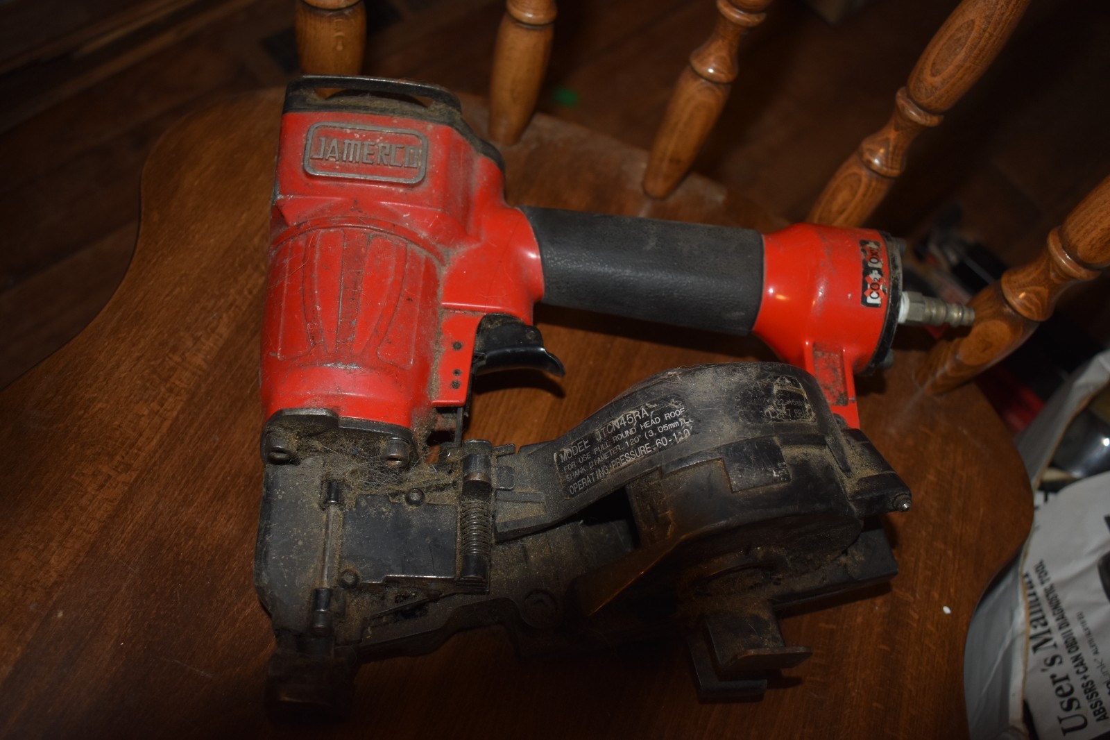 Jamerco JTCN45RA Roofing Nailer Pneumatic 70-120 For Repair + Parts