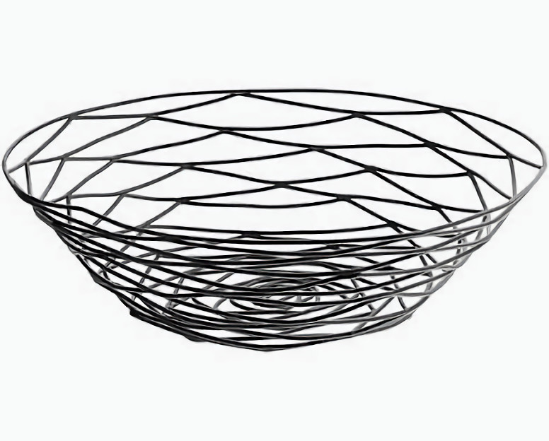 TableCraft BK17510 Artisan Round Black  10 X 3” Round Wired Basket