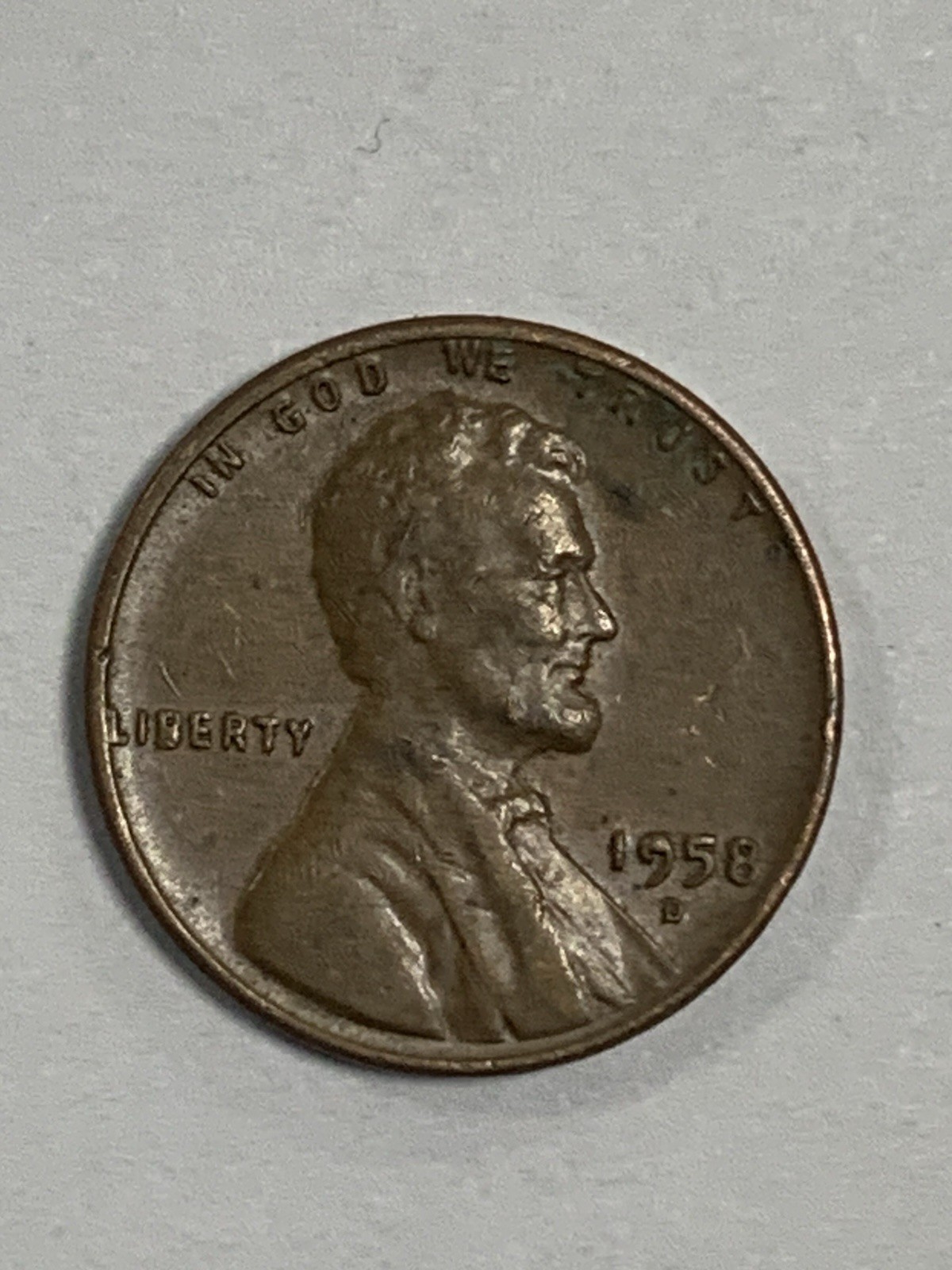 1958 D, Lincoln  Wheat Penny, Filled In 9 On Date