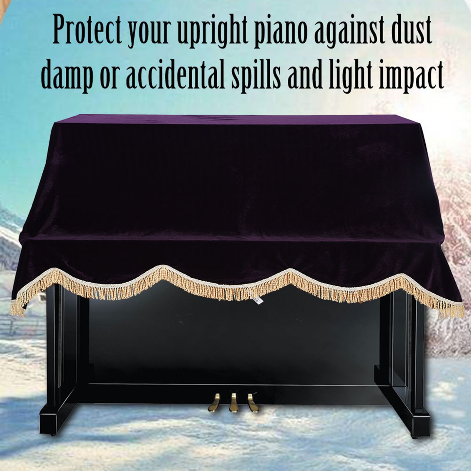 200cm Durable Upright Piano Dust Cover Protects Against Spills For Elegant Look
